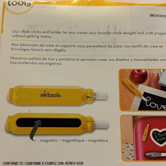 🆕 EK TOOLS - Chalk Sticks & Magnetic Holder - School Teacher Crafts EKTools - Picture 7 of 7